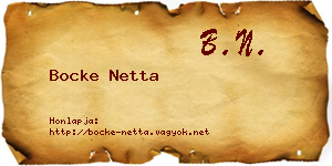 Bocke Netta névjegykártya